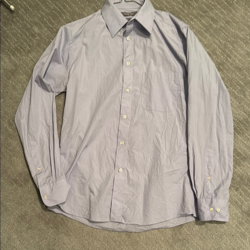 Light Purple Slim Fit Long Sleeve Dress Shirt